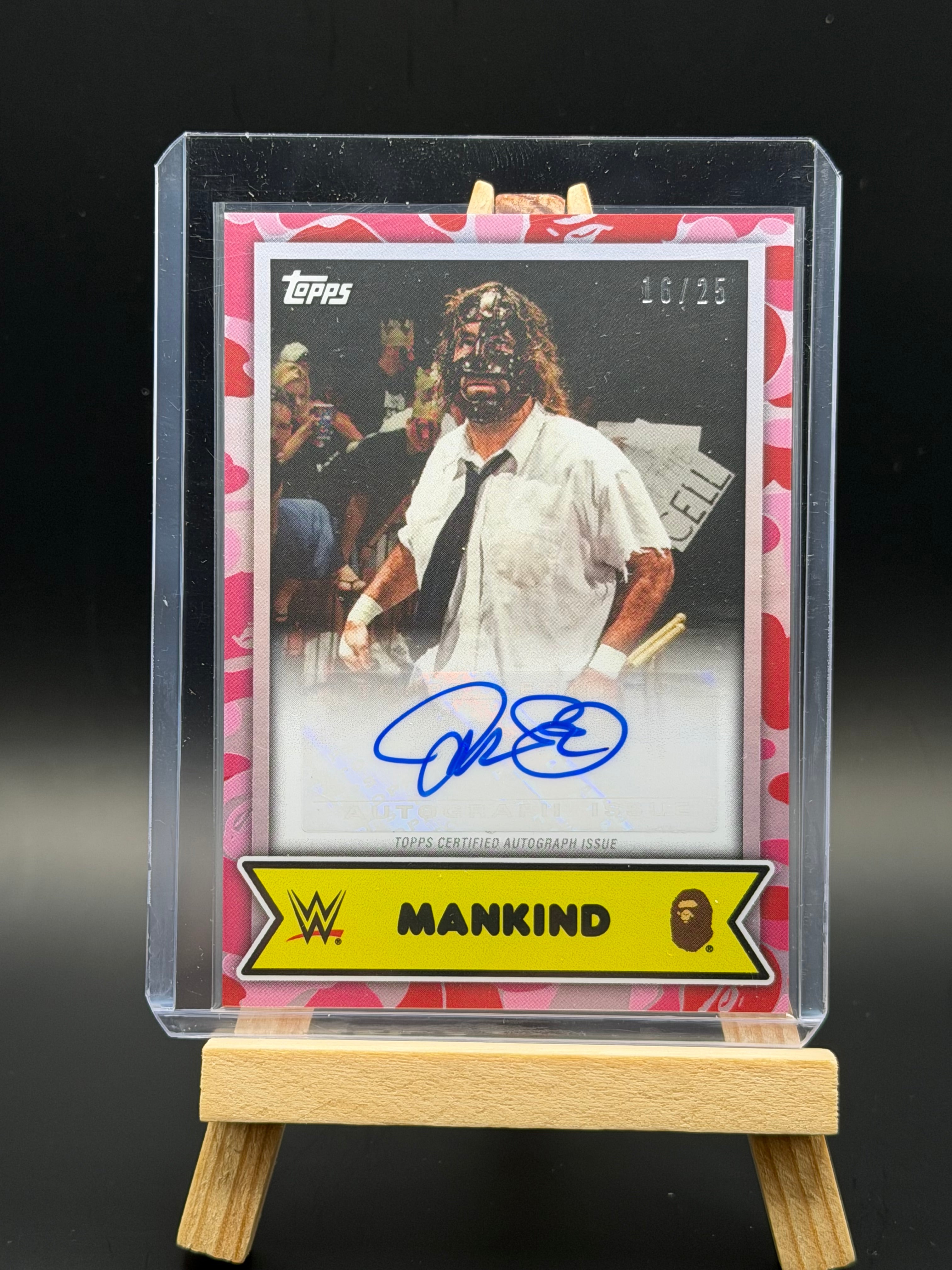 2025 Topps WWE x BAPE Mankind Pink Camo Autograph 16/25 – JWJ Collector ...